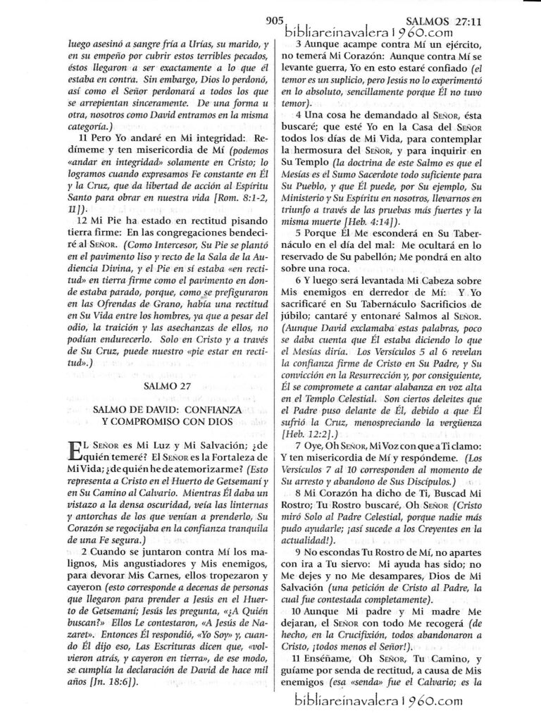 salmos 27 explicacion - Biblia Reina Valera 1960